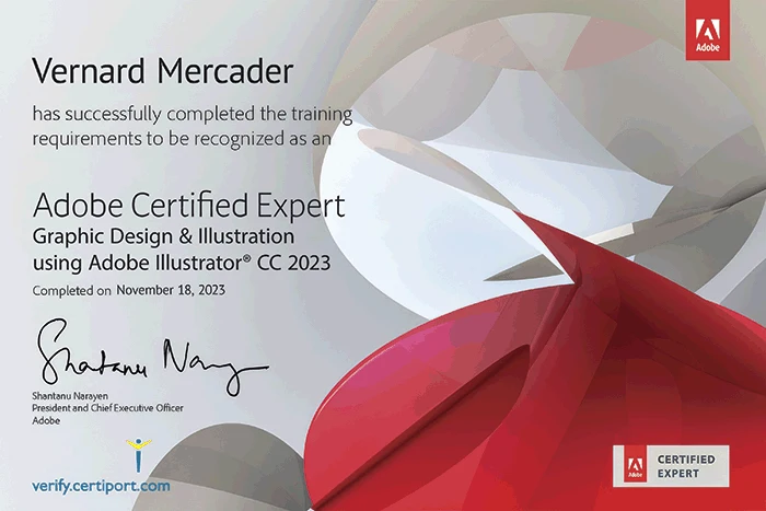 Picture: Certificate - Adobe Certified Expert - Adobe Illustrator 2023