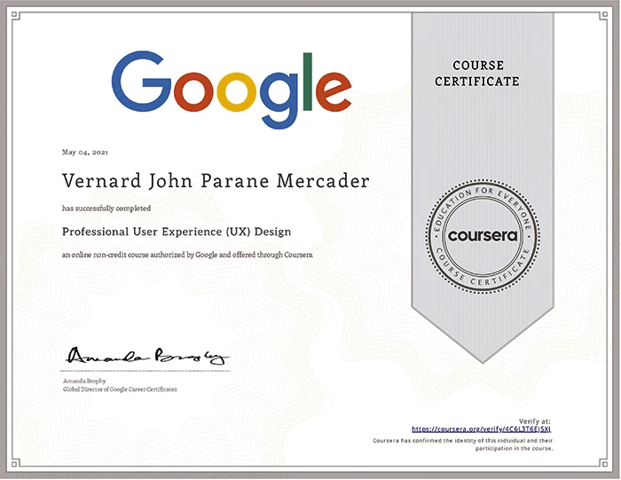 Picture: Google Professional UX Design Certificate